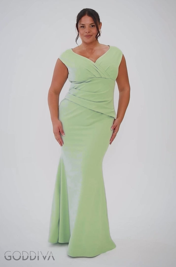 Bardot Pleated Maxi Dress - Sage Green DR1092SCPLUS