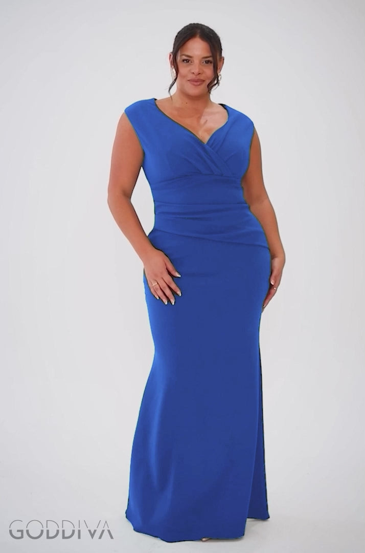 Bardot Pleated Maxi Dress - Royalblue DR1092SCPLUS