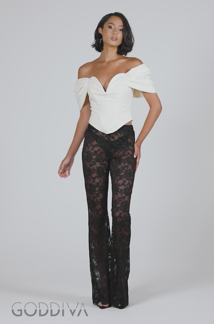 Bardot Corset Top - Cream T242