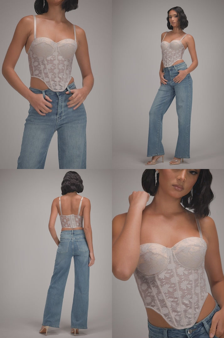 Straight Leg Stretch Denim Jeans - Blue TR390