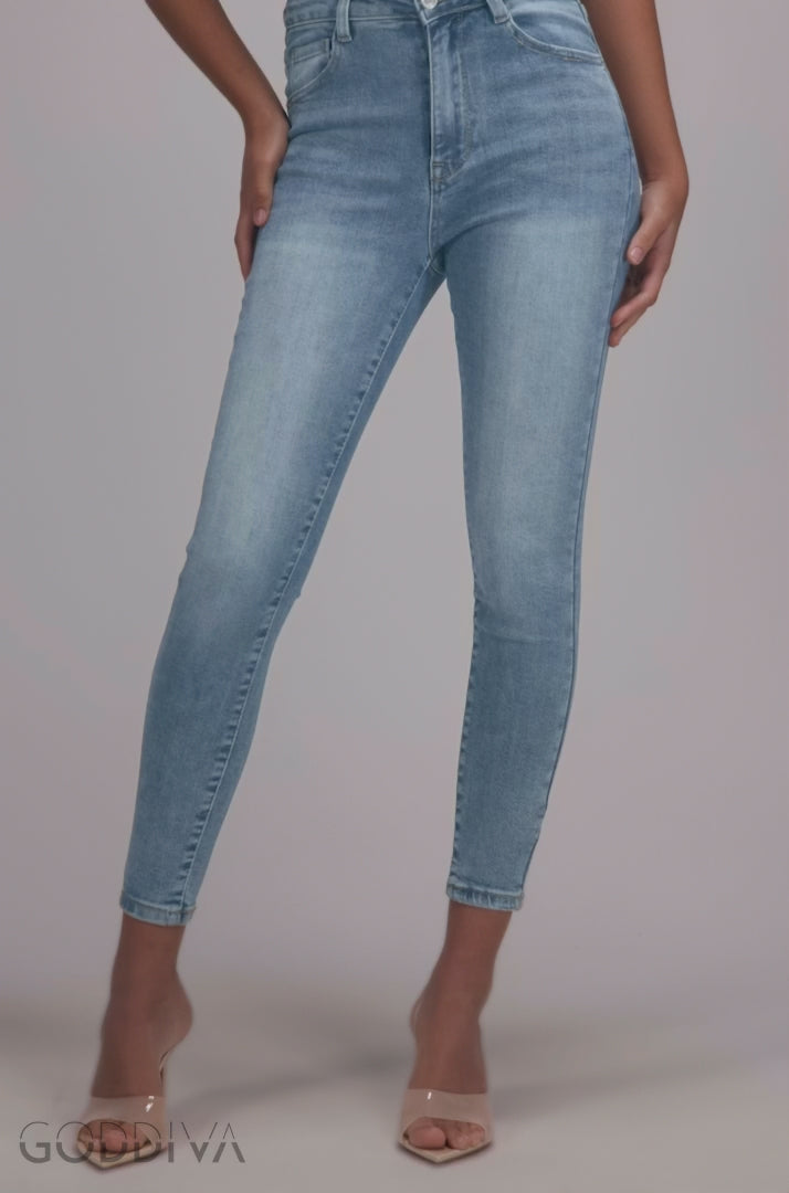 Skinny Fit Stretch Denim Jeans - Blue TR392