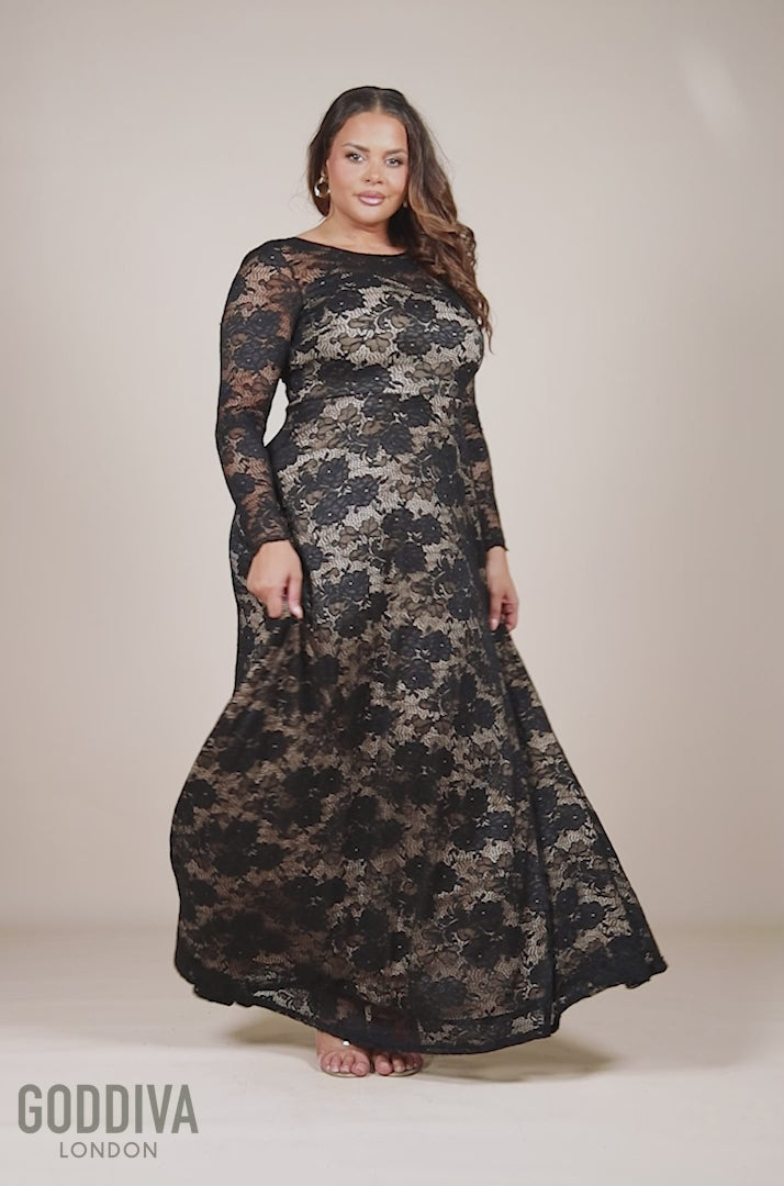 Plus size lace maxi dress on sale