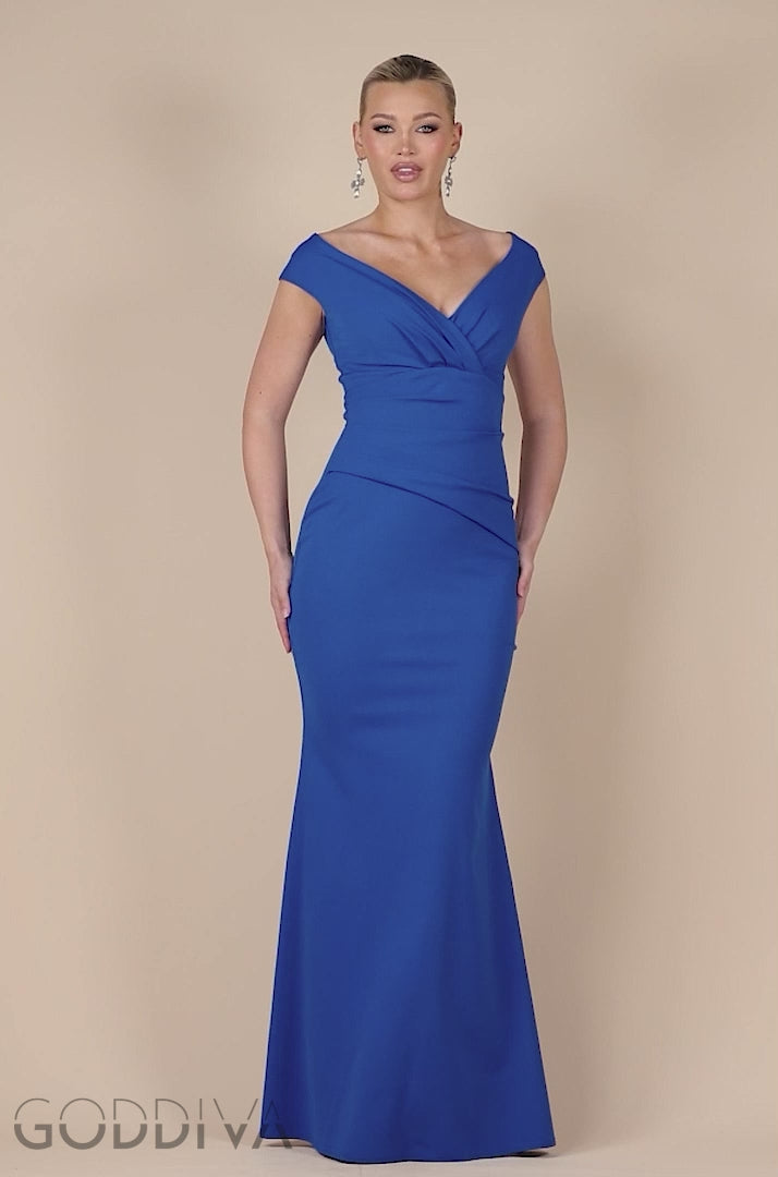 Bardot Pleated Maxi Dress - Royal Blue DR1092