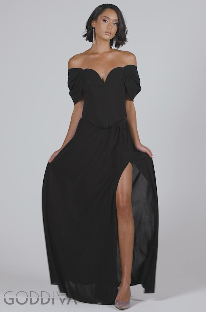 Bardot Corset Top - Black T242