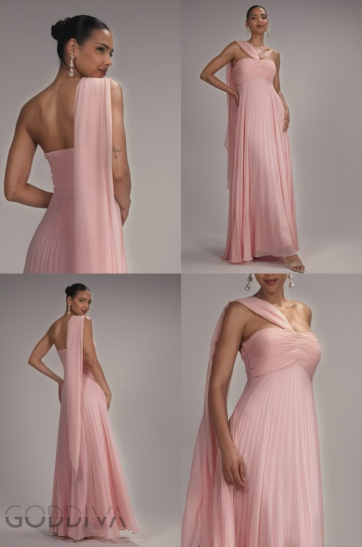 Sleeveless Pleated Chiffon Multiway Scarf Maxi Dress - Blush Pink DR4829
