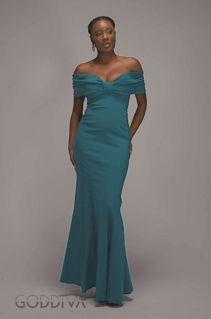 Bardot Bow Neck Maxi Dress - Emerald Green DR4809