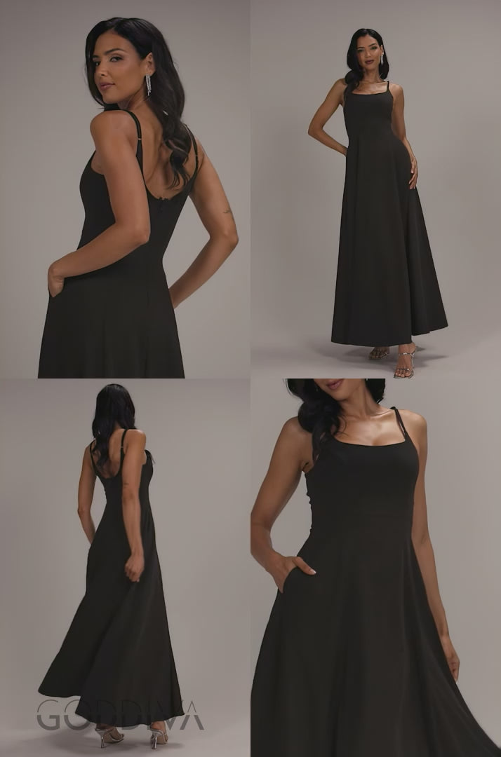 Strapless Fit & Flare A Line Maxi Dress - Black DR5114