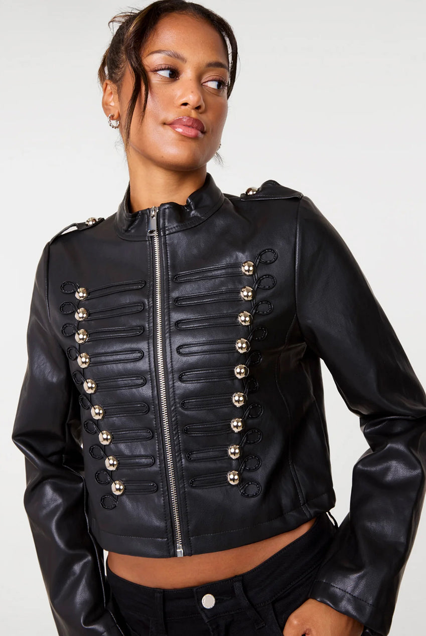 Military Napoleon Cropped Button Jacket PV261122003