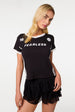 Fearless Embellished Football T-Shirt by Pink Vanilla