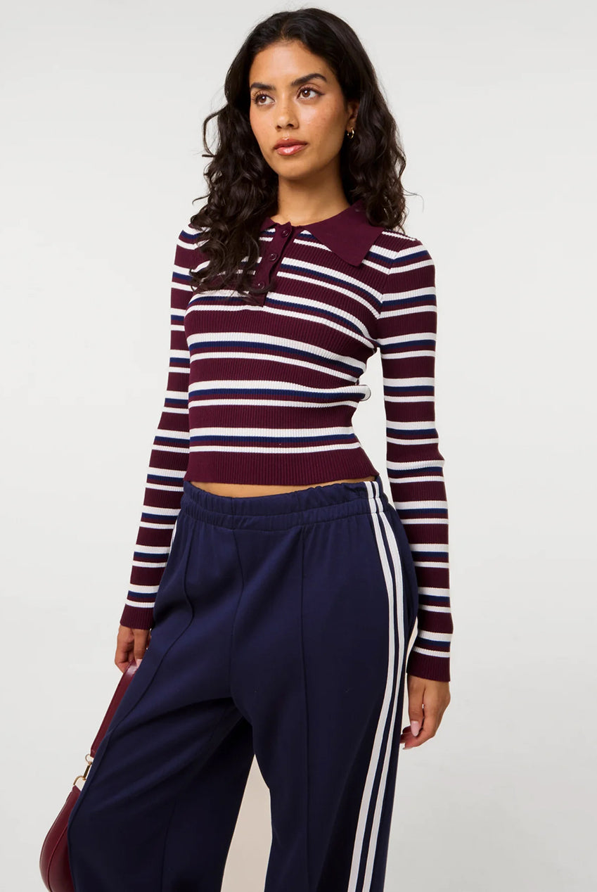 Stripe Long Sleeve Collar Jumper PV3995194