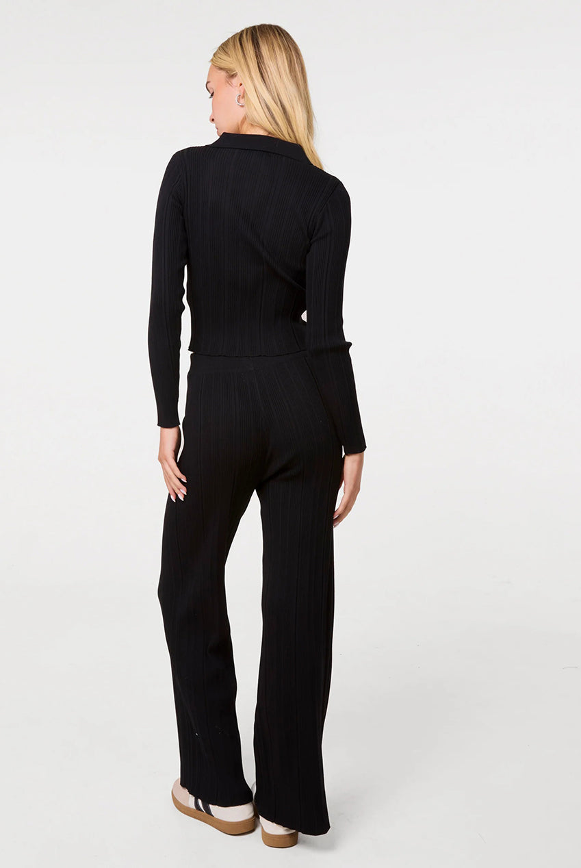 Textured Shirt And Wide Leg Trousers Set PV4000003