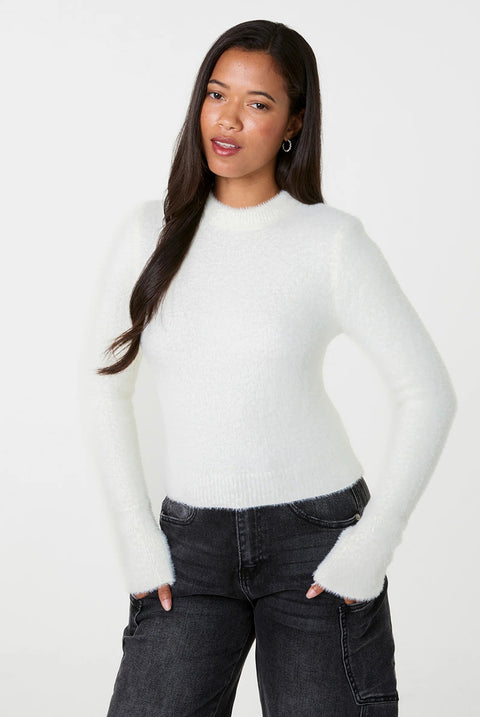 Fluffy Knit Cropped Jumper by Pink Vanilla