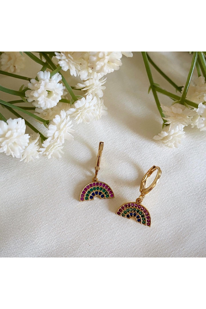 Rainbow Huggie Hoop Earrings RAINBOW01