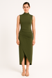 Ruched Slim Fit Jersey Sleeveless Midi Dress by Avinci