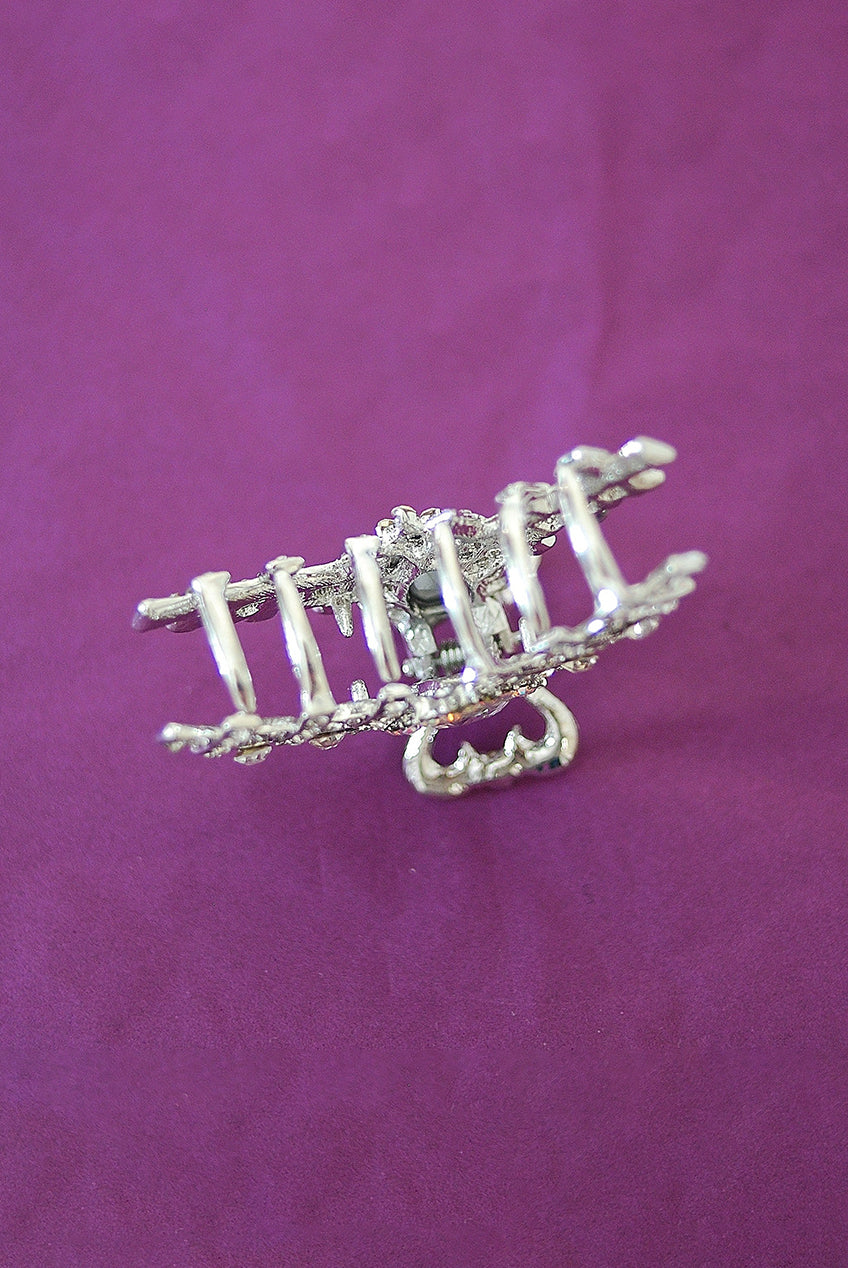 Silver Claw Hair Clip With Diamante 5060801172028