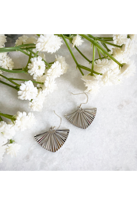 Wisteria London Fan Earrings - Silver