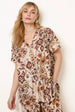 Paisley V Neck Collarless Shirt by Blue Vanilla