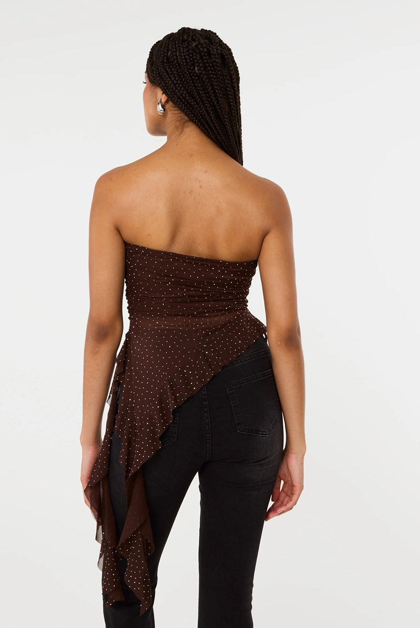 Asymmetric Diamante Bandeau Top SS26031P030