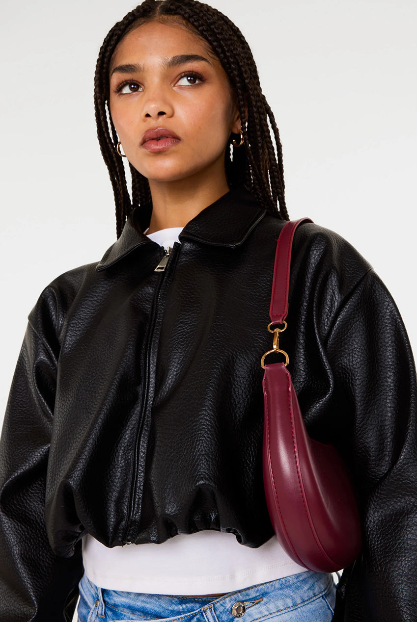 Faux Leather Puffball Jacket SS26039P003