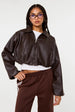 Faux Leather Puffball Jacket by Pink Vanilla