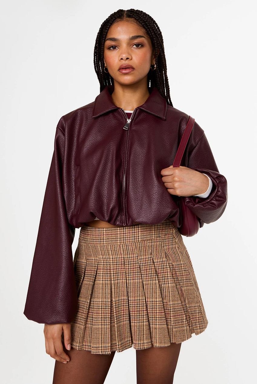 Faux Leather Puffball Jacket SS26039P034