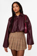 Faux Leather Puffball Jacket by Pink Vanilla