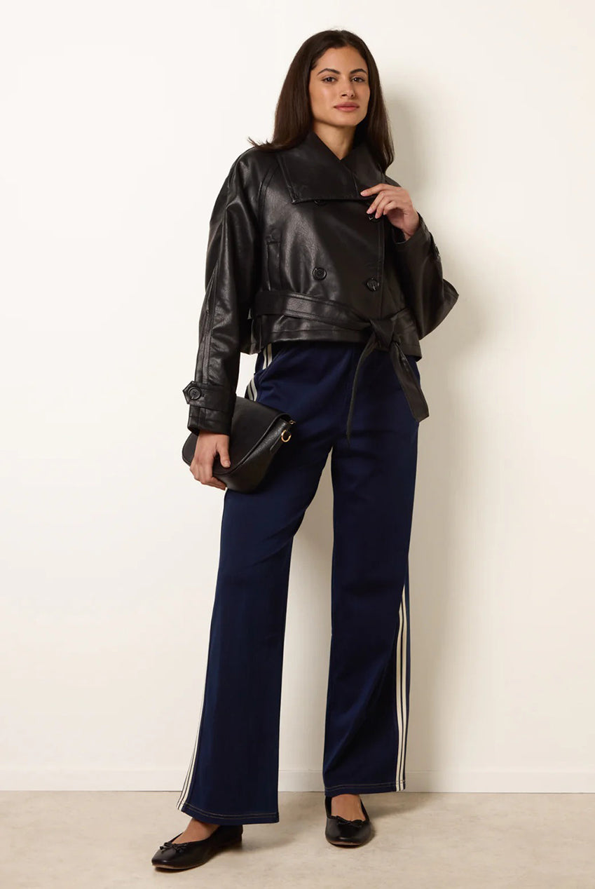 Double Breasted Leather Look Jacket SS26046B003