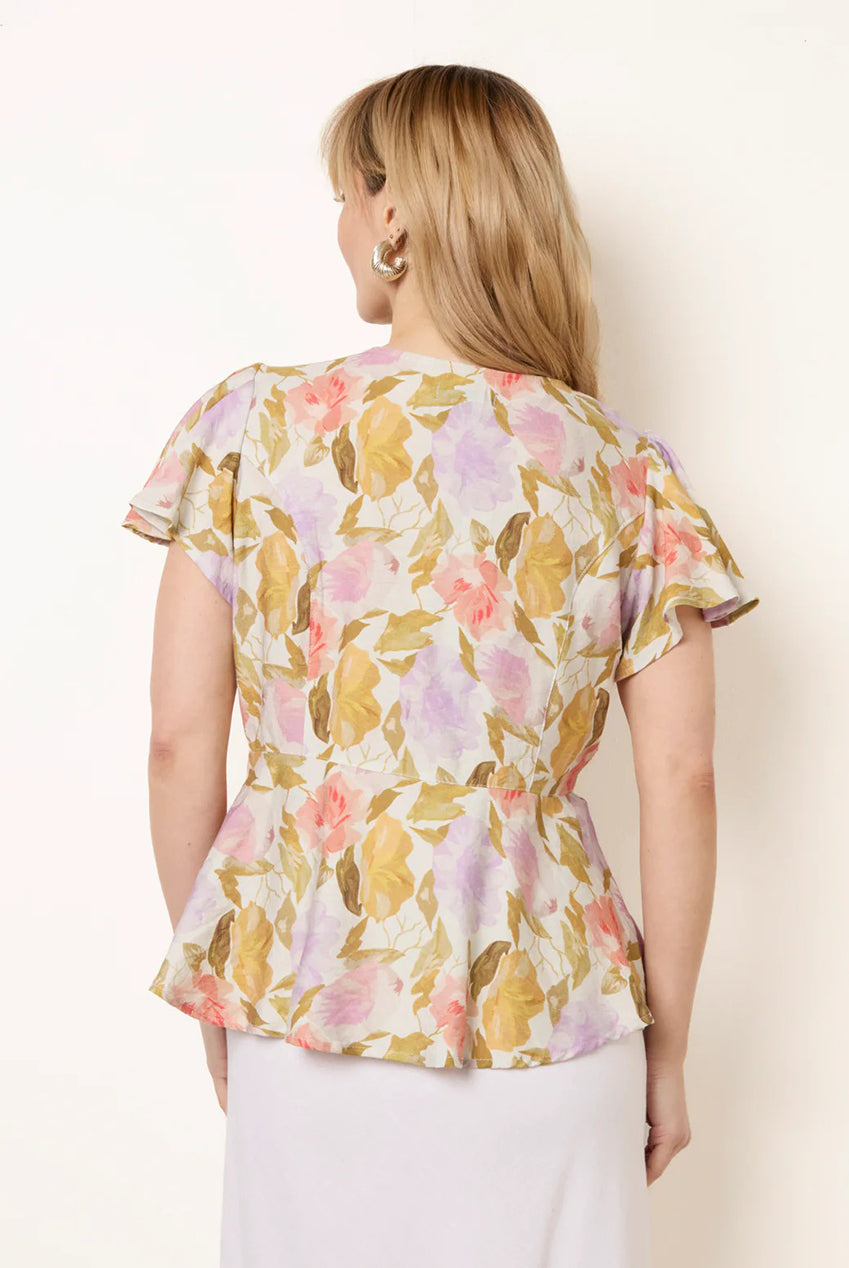 Floral Peplum Top SS26052B063