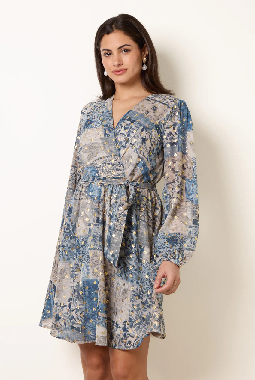 Foil Patchwork Mini Dress SS26061B002