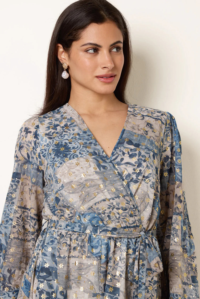 Foil Patchwork Mini Dress SS26061B002