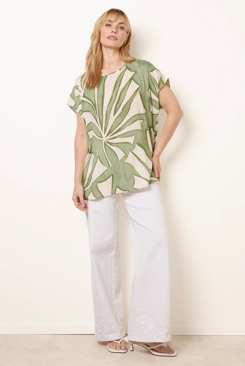 Large Floral Round Neck Top SS26090B056