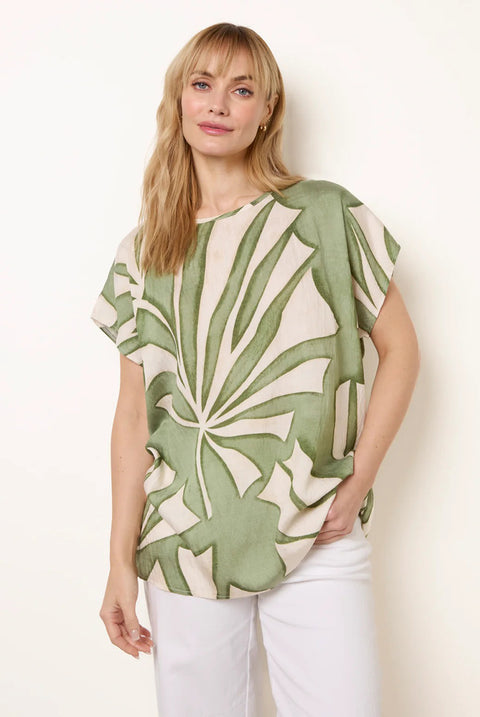 Large Floral Round Neck Top by Blue Vanilla