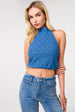 Lace Halter Neck Top by Pink Vanilla