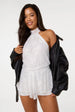 Halter Lace Peplum Playsuit by Pink Vanilla
