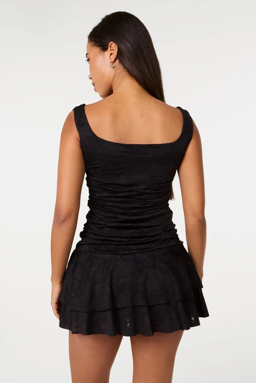 Jersey Jacquard Square Neck Mini Dress SS26145P003
