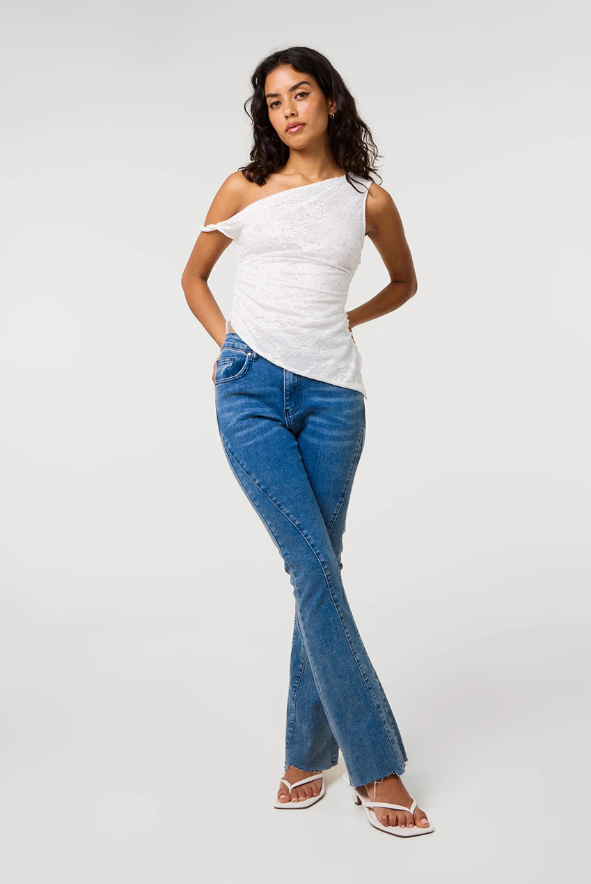 Diamante Lace Off Shoulder Top SS26204P014