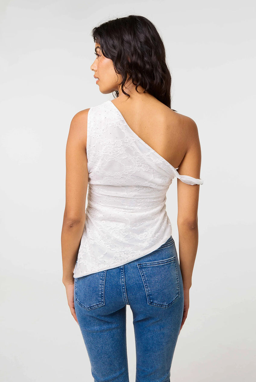 Diamante Lace Off Shoulder Top SS26204P014