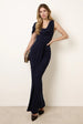 Interlock Twist Yarn Drape Detail Off Shoulder Dress by Blue Vanilla