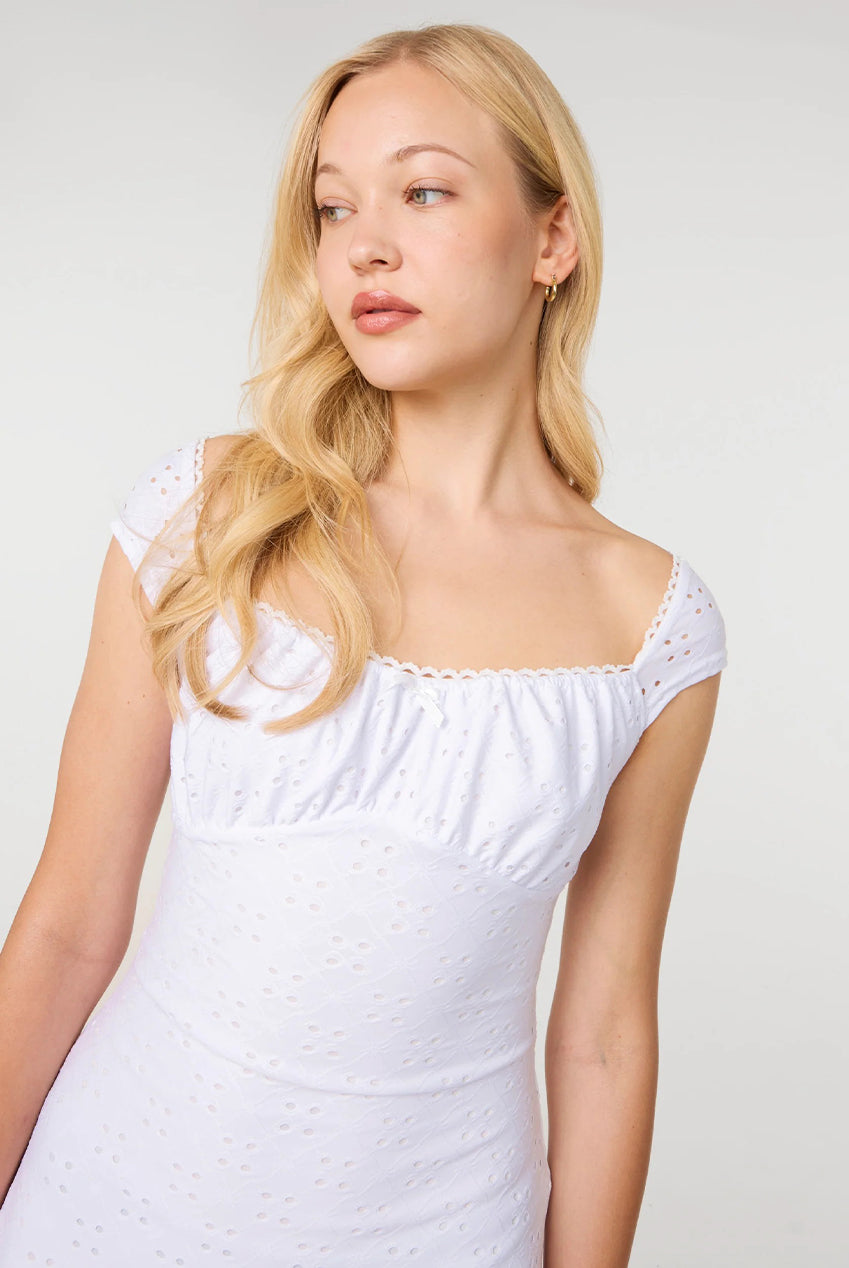 Cap Sleeve Broderie Dress SS26293P013