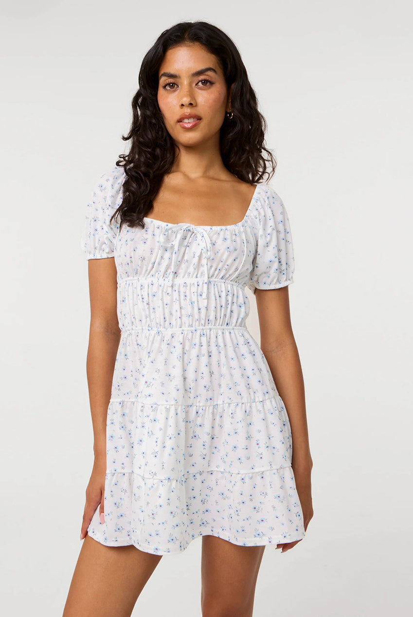 Jersey Cap Sleeve Ditsy Smock Dress SS26296P376