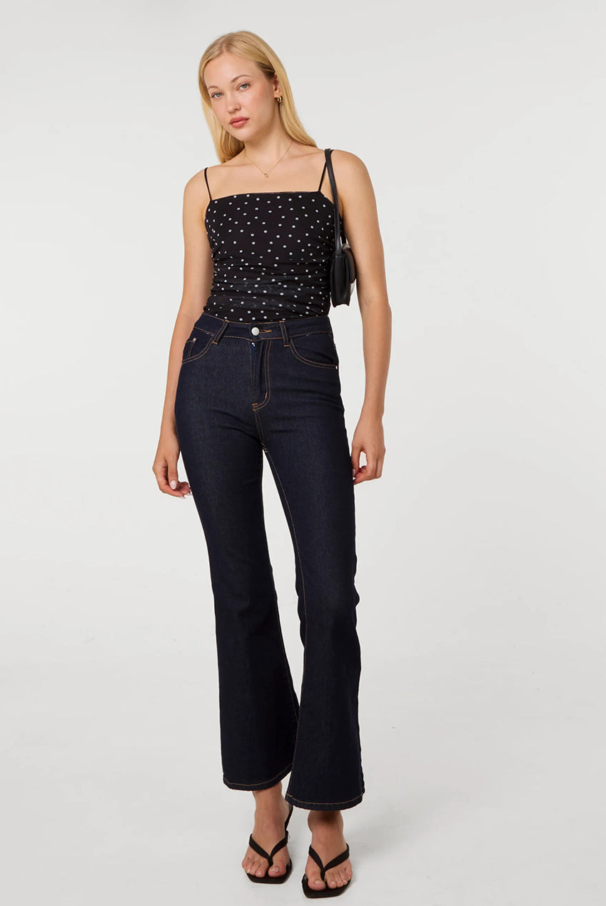Polka Dot Mesh Ruch Bodysuit SS26297P031