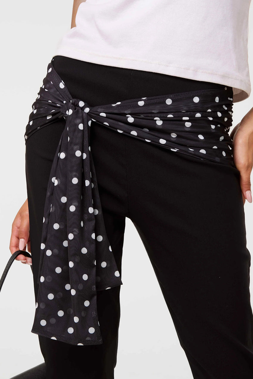 Mesh Polka Dot Tie Capri Trousers SS26304P166