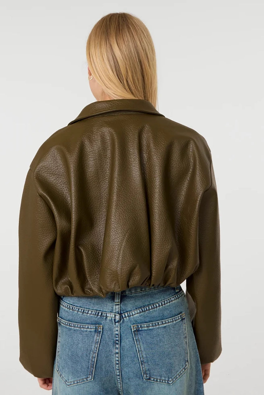 Faux Leather Puffball Jacket SS26306P051