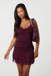 Asymmetric Diamante Halter Neck Dress by Pink Vanilla