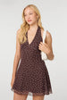 Polka Dot Halter Mini Dress by Pink Vanilla