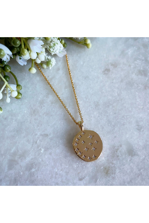 Wisteria London Starry Night Gold Cz Necklace