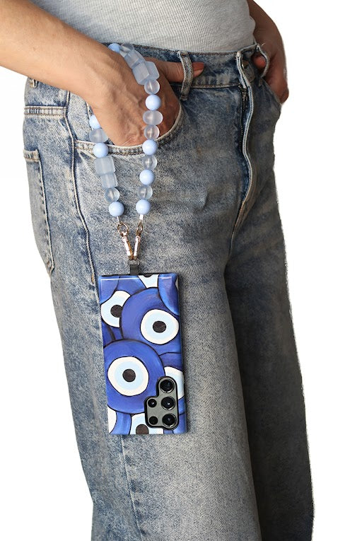 Acrylic Phone Strap - Matte Blue CHP-012