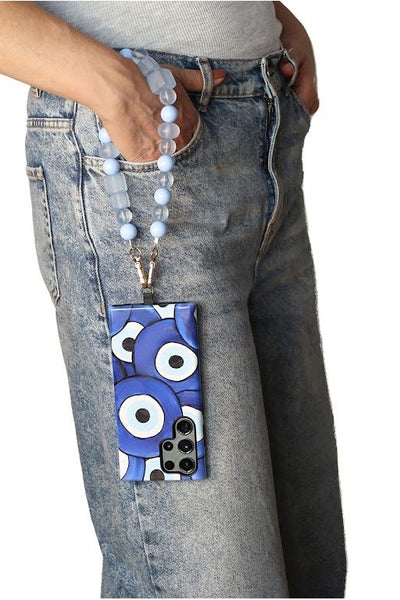 Blue - Acrylic Phone Strap - Matte Blue by Goddiva Accessories