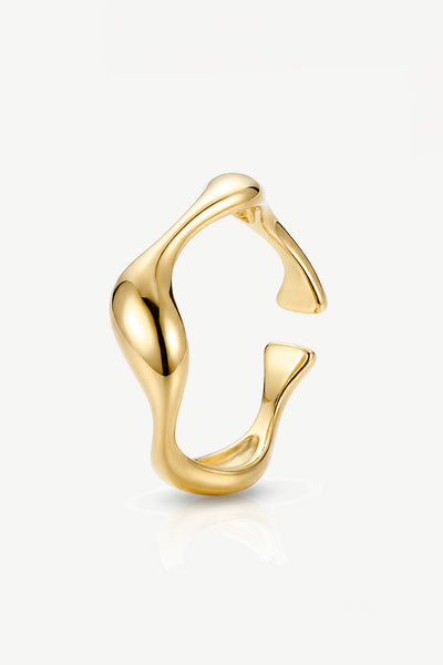 Gold - Gold Adjustable Wave Ring by MUCHV