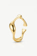 Gold Adjustable Wave Ring by MUCHV